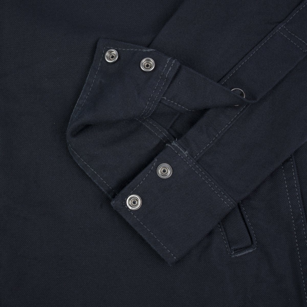 IHSH-381-BLK 9oz Military Serge CPO Shirt - Black - 11