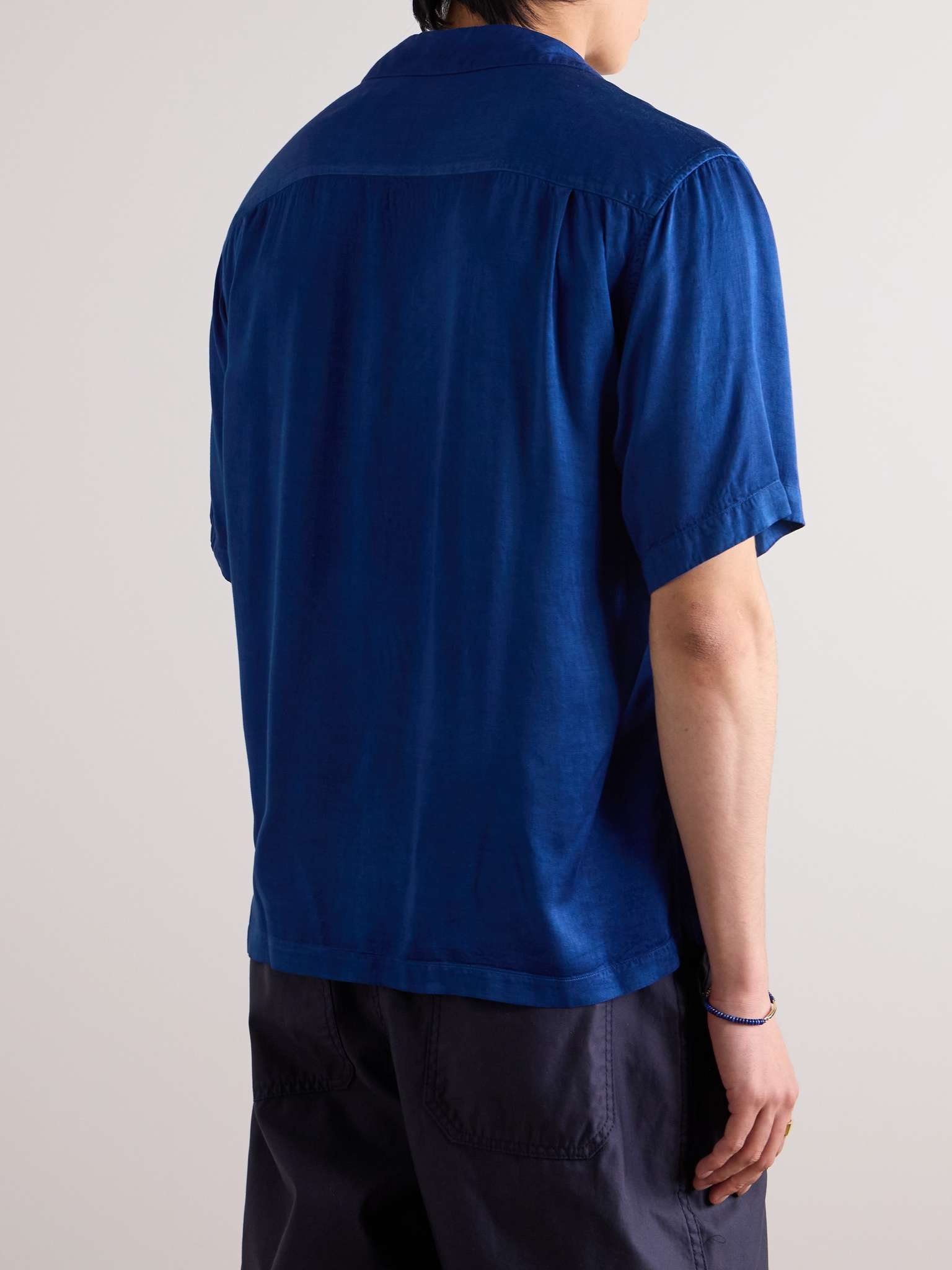 Camp-Collar Indigo-Dyed Twill Shirt - 3