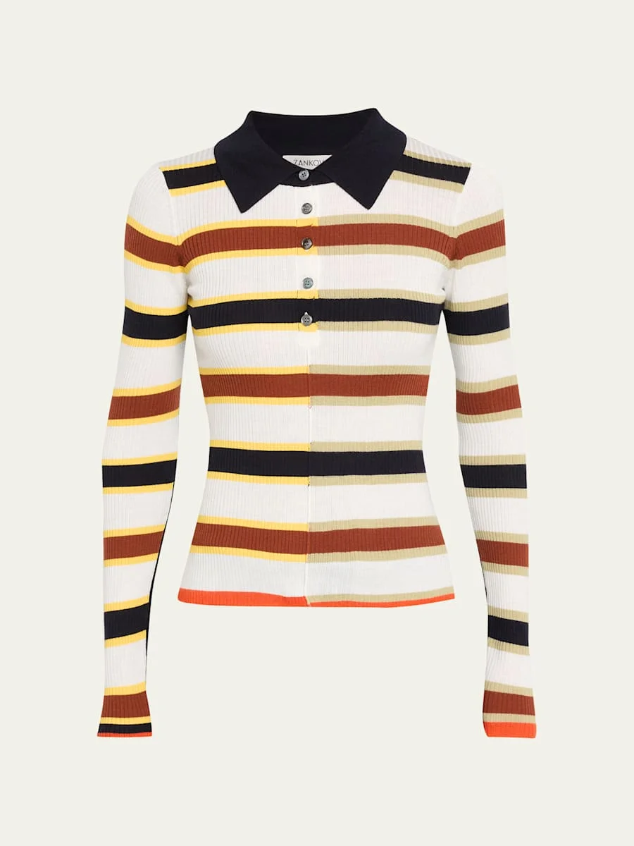 Caesar Striped Polo Top - 1