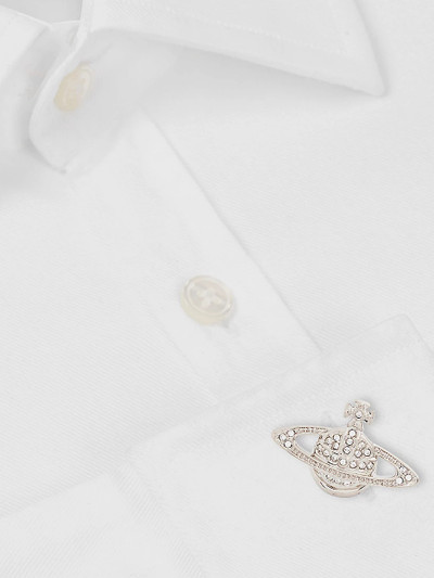 Vivienne Westwood Mini Bas Relief silver-tone brass and crystal cufflinks outlook