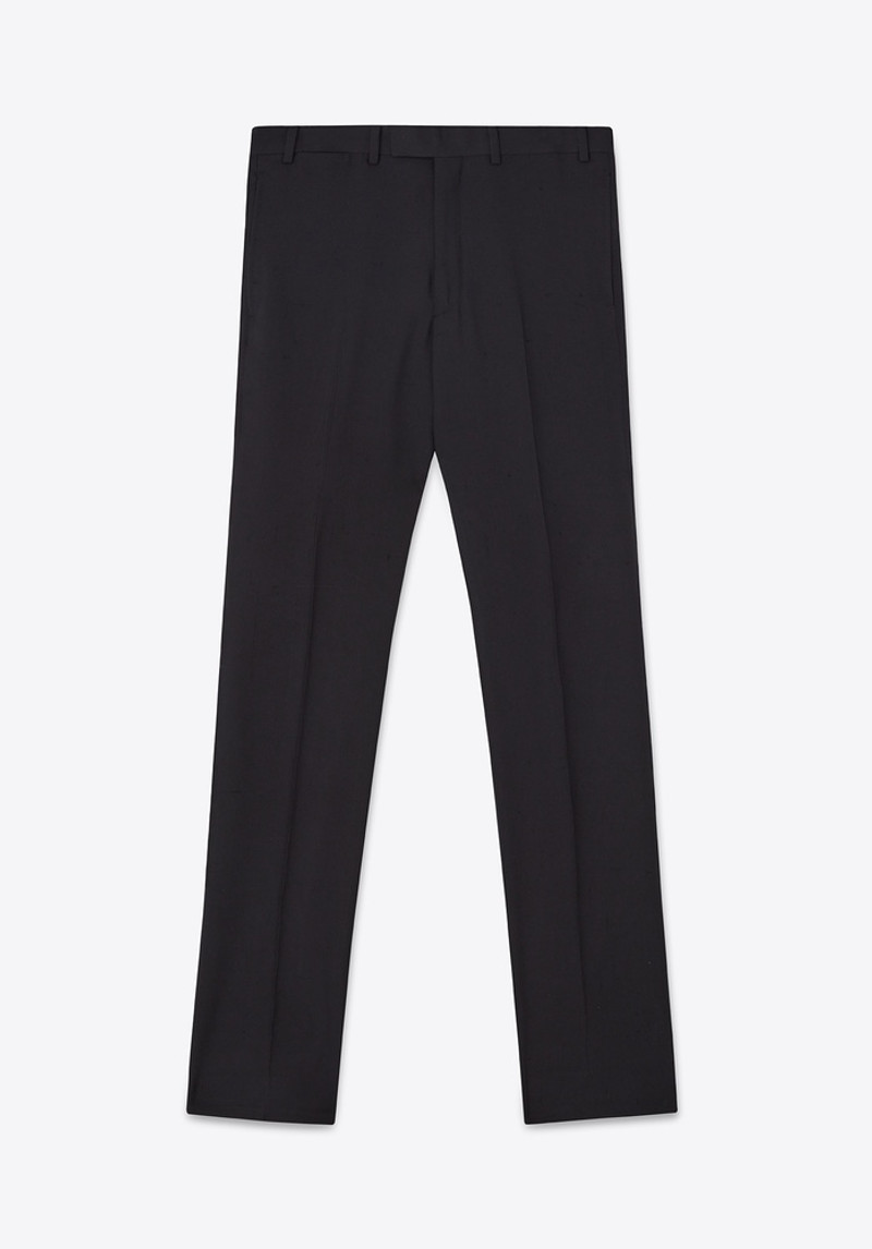 TROUSER 77 BLACK RAW SILK 1