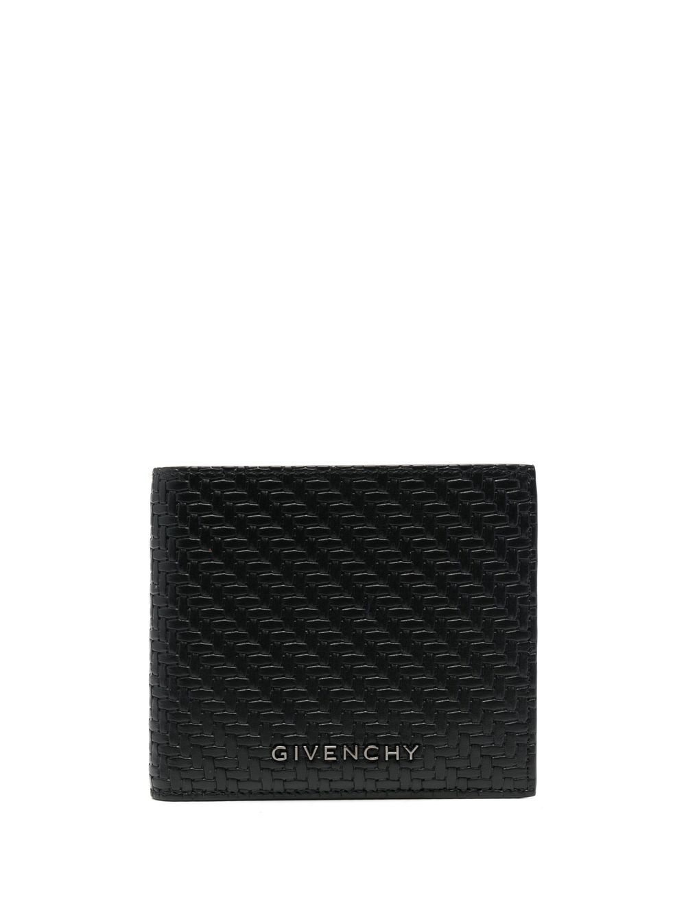 textured leather folding wallet - 1