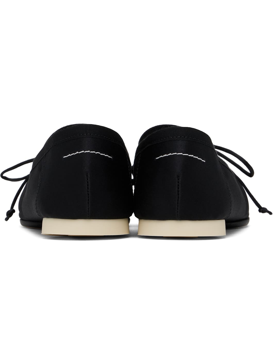 Black Satin Pointe Logo Ballerina Flats - 2