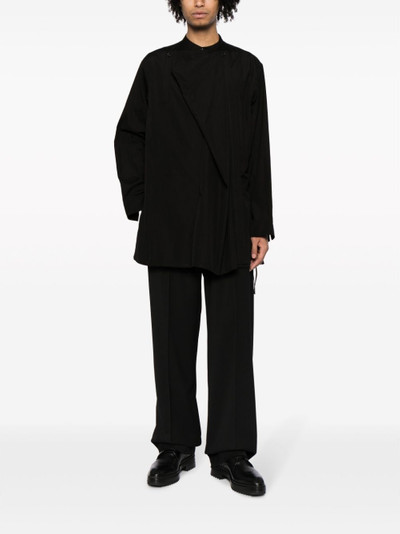 Yohji Yamamoto wrap-design cotton shirt outlook