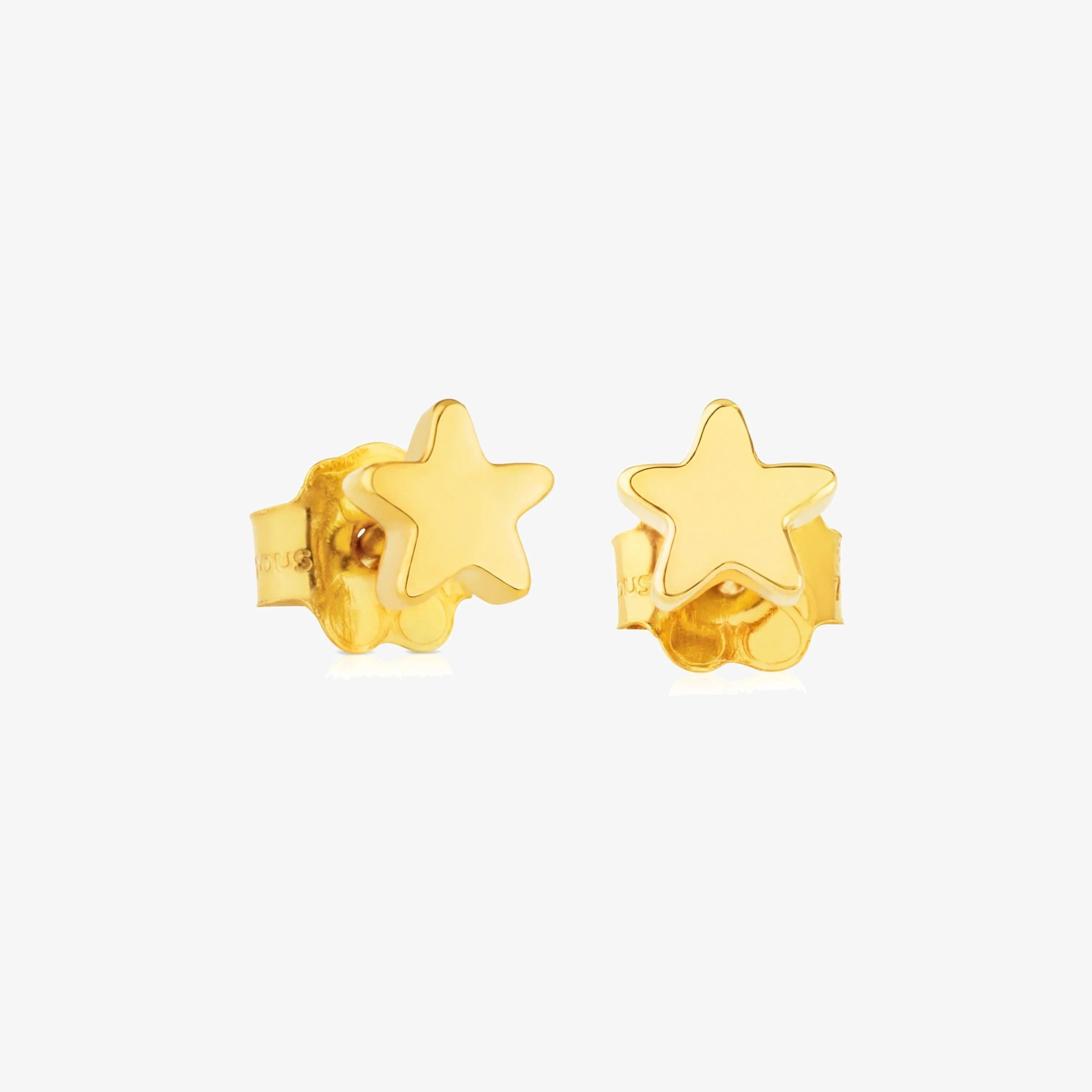 18K solid gold Sweet Dolls XXS Earrings Star motif. Pressure clasp. - 1