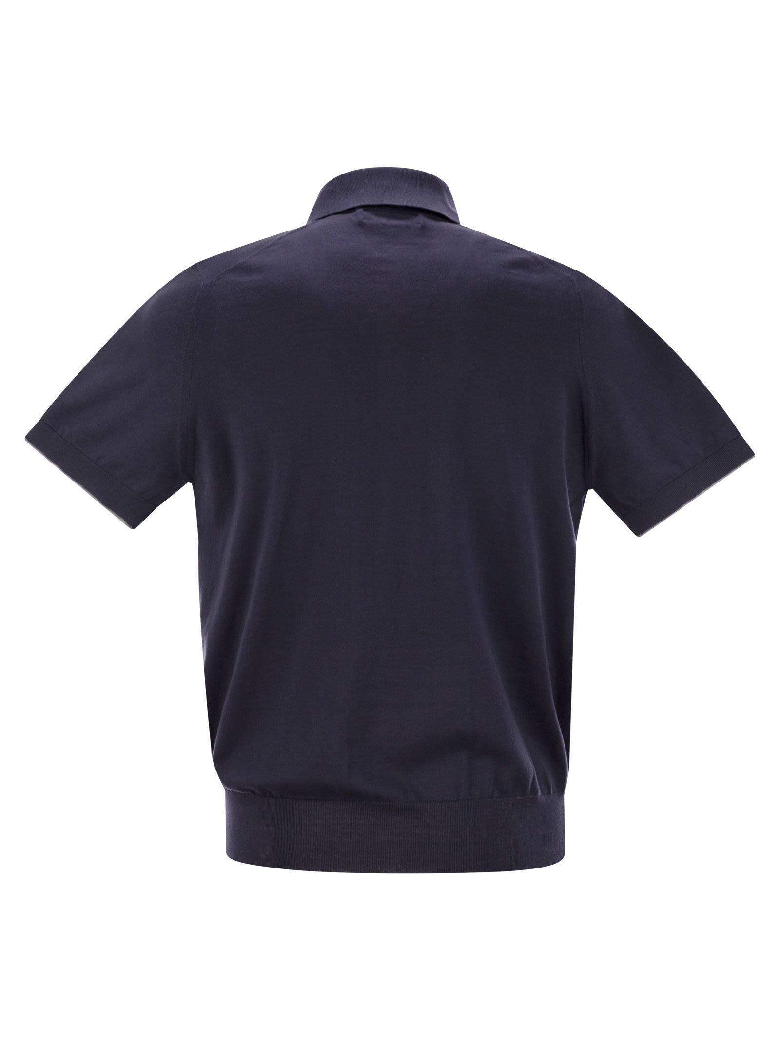 Brunello Cucinelli Men Lightweight Cotton Knit Polo Shirt - 2