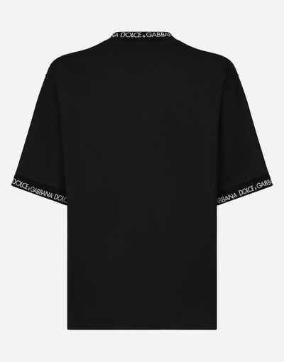 Dolce & Gabbana Short-sleeved cotton T-shirt with all-over logo outlook