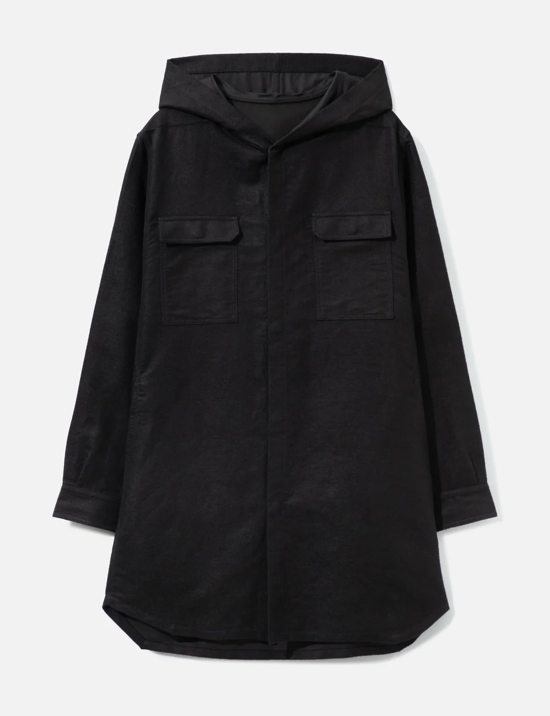 HOODED OUTERSHIRT IN RAMIE MOLESKIN - 1