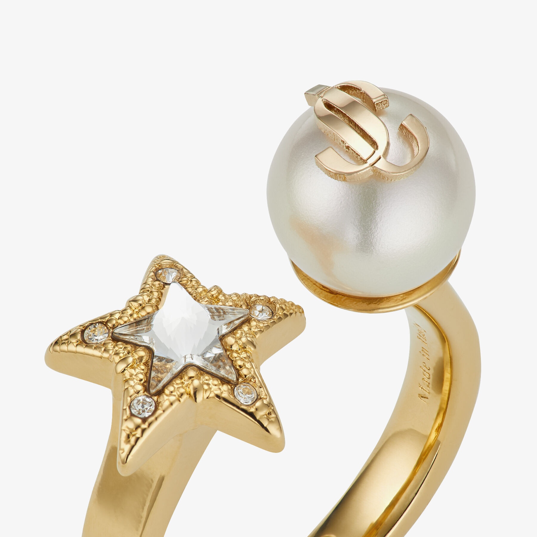 JC Star Pearl Ring
Gold-Finish Metal Ring with Crystal Star and Pearl - 5