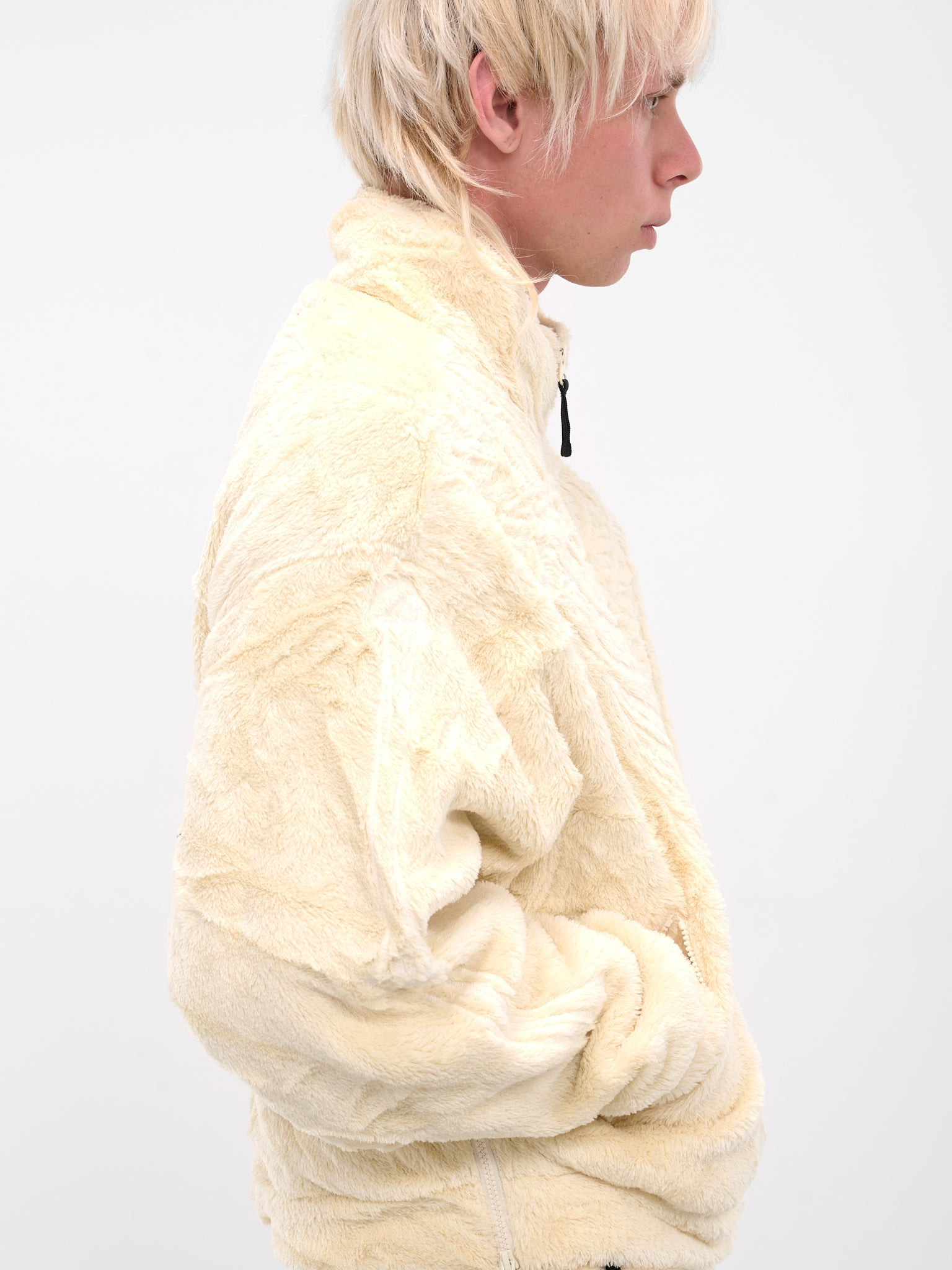 Ivory Skeletal Embroidery Fleece Sweater - 5