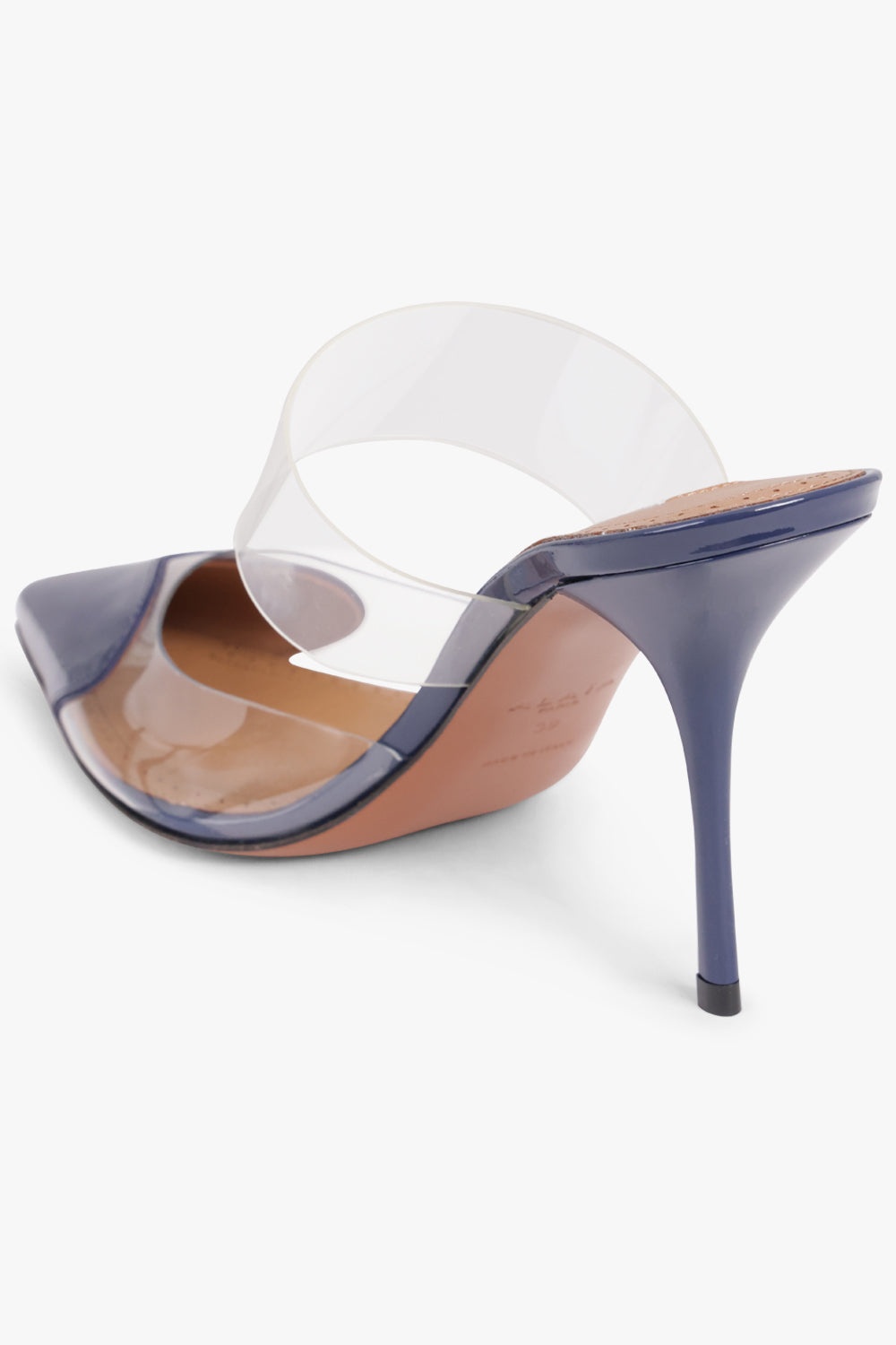 LE COEUR 90MM PATENT MULE | BLUE - 4