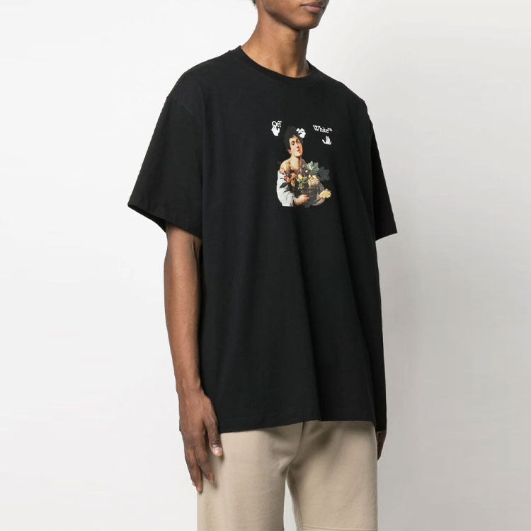 Off-White SS21 Cartoon Printing Short Sleeve Loose Fit Black OMAA038S21JER0061001 - 4