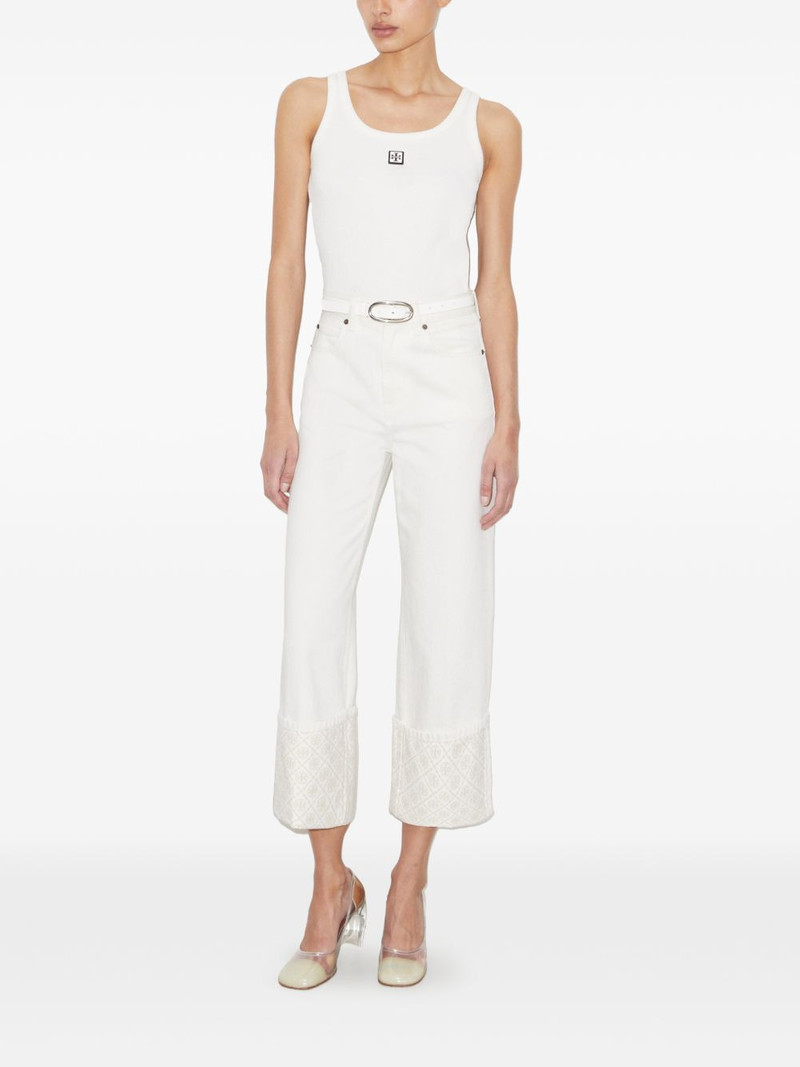 TORY BURCH contrast-cuff straight-leg jeans outlook