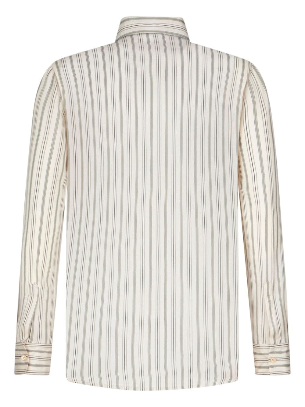 Pegaso-embroidered striped silk shirt - 7