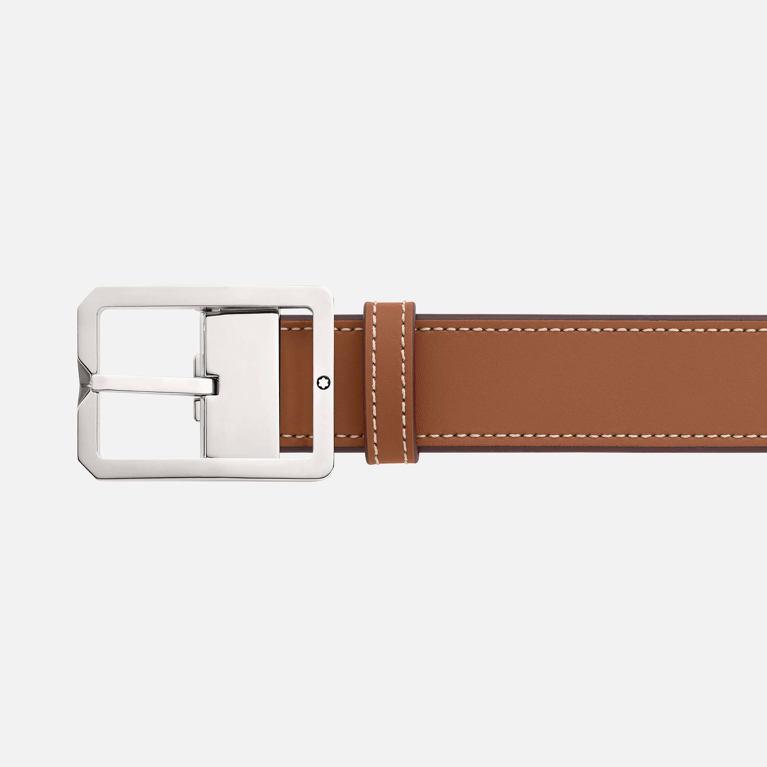 Tan/Gray 35 mm reversible leather belt - 2
