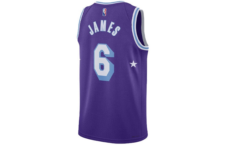 Men's Nike NBA Retro Basketball Jersey/Vest SW Fan Edition Los Angeles Lakers Lebron James No. 6 Pur - 2