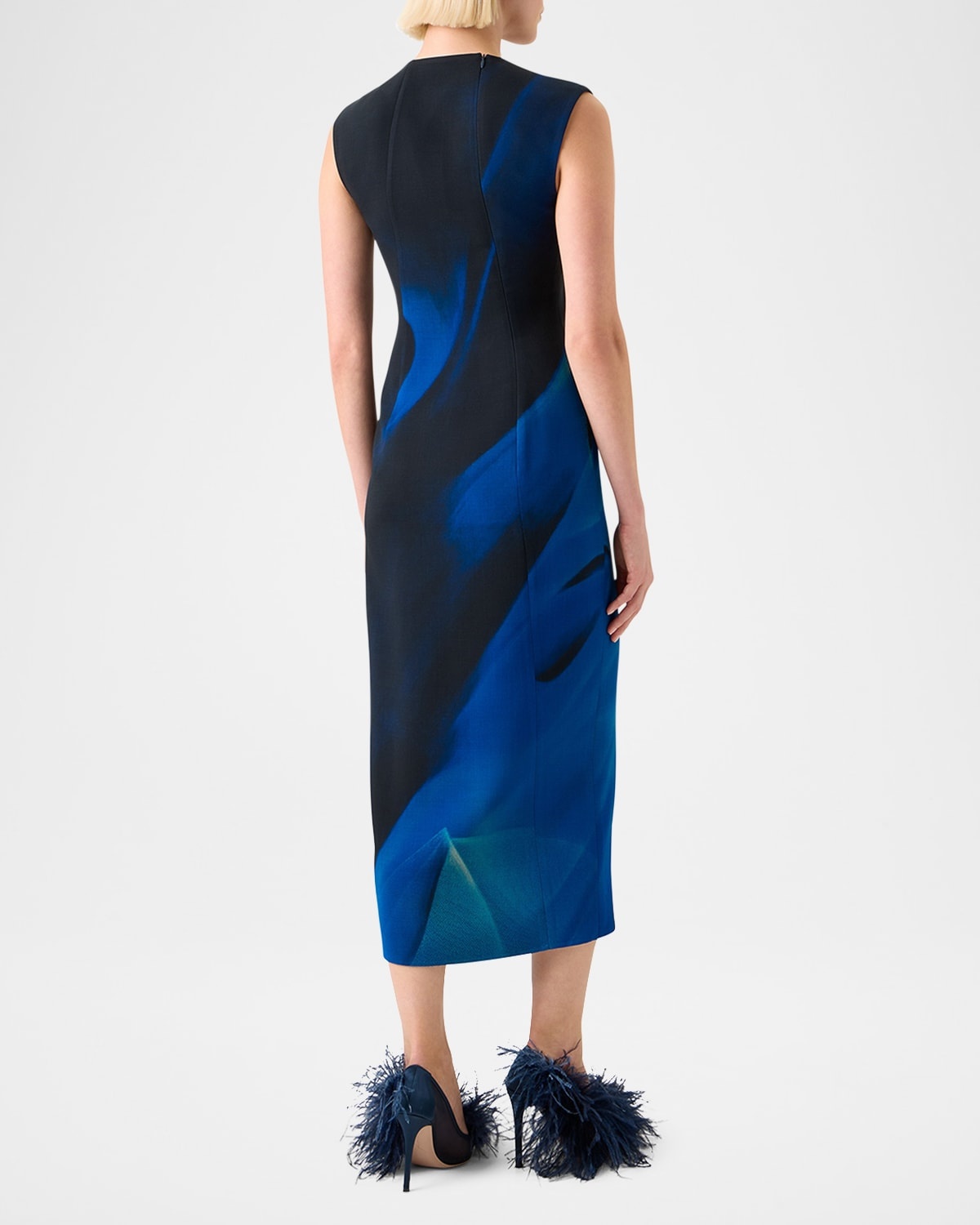 Printed Double-Face Wool Midi Dress - 3