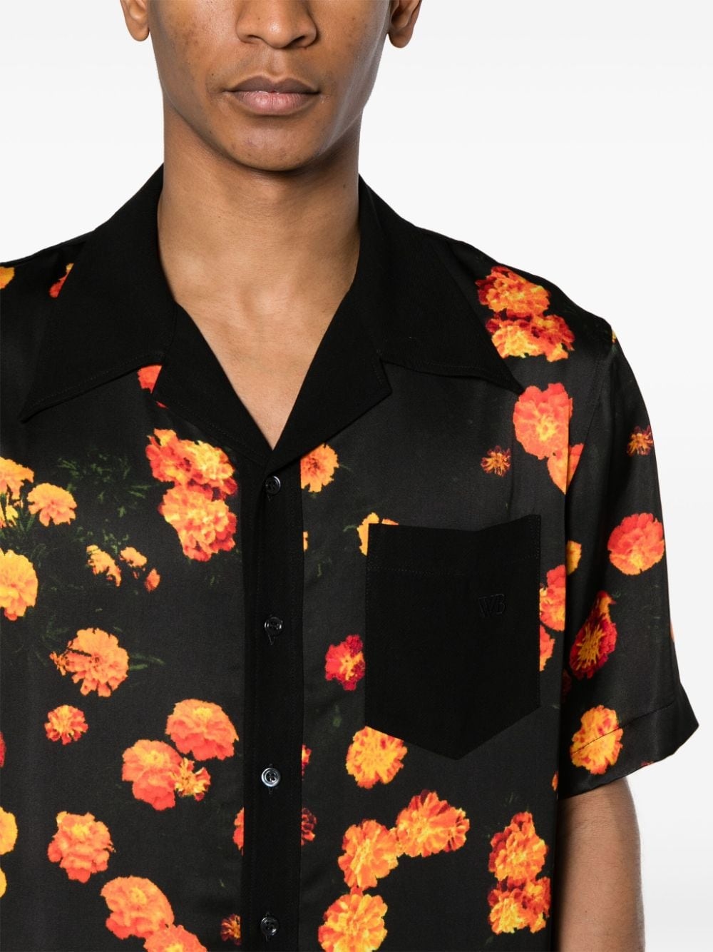 Highlife floral-print satin shirt - 5