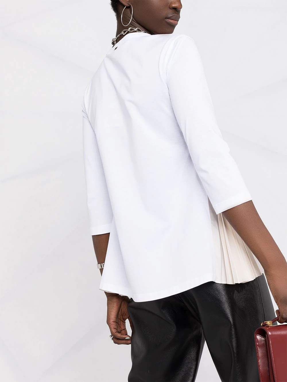 pleat-insert cotton top - 5