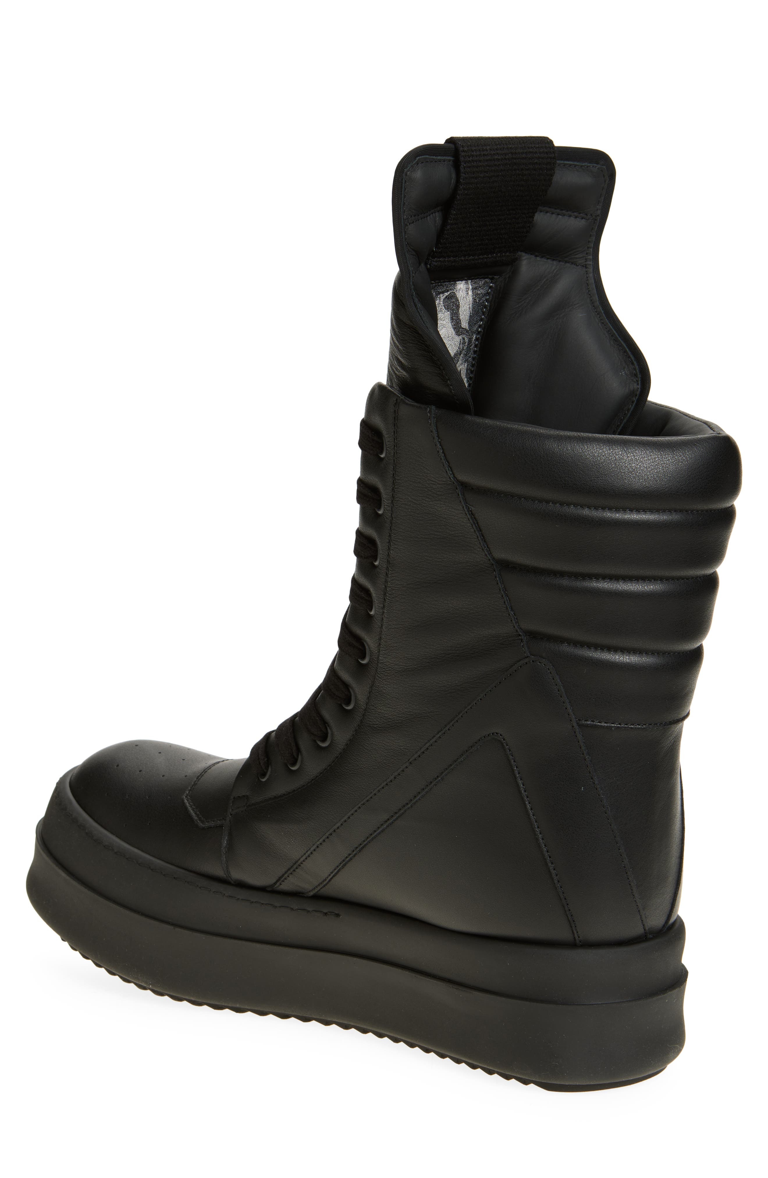 Rick Owens Mega Geobasket High Top Sneaker in Black/Black/Black at Nordstrom - 2