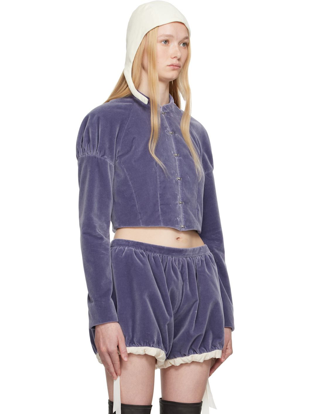 Purple Velvet Bodice Jacket - 2