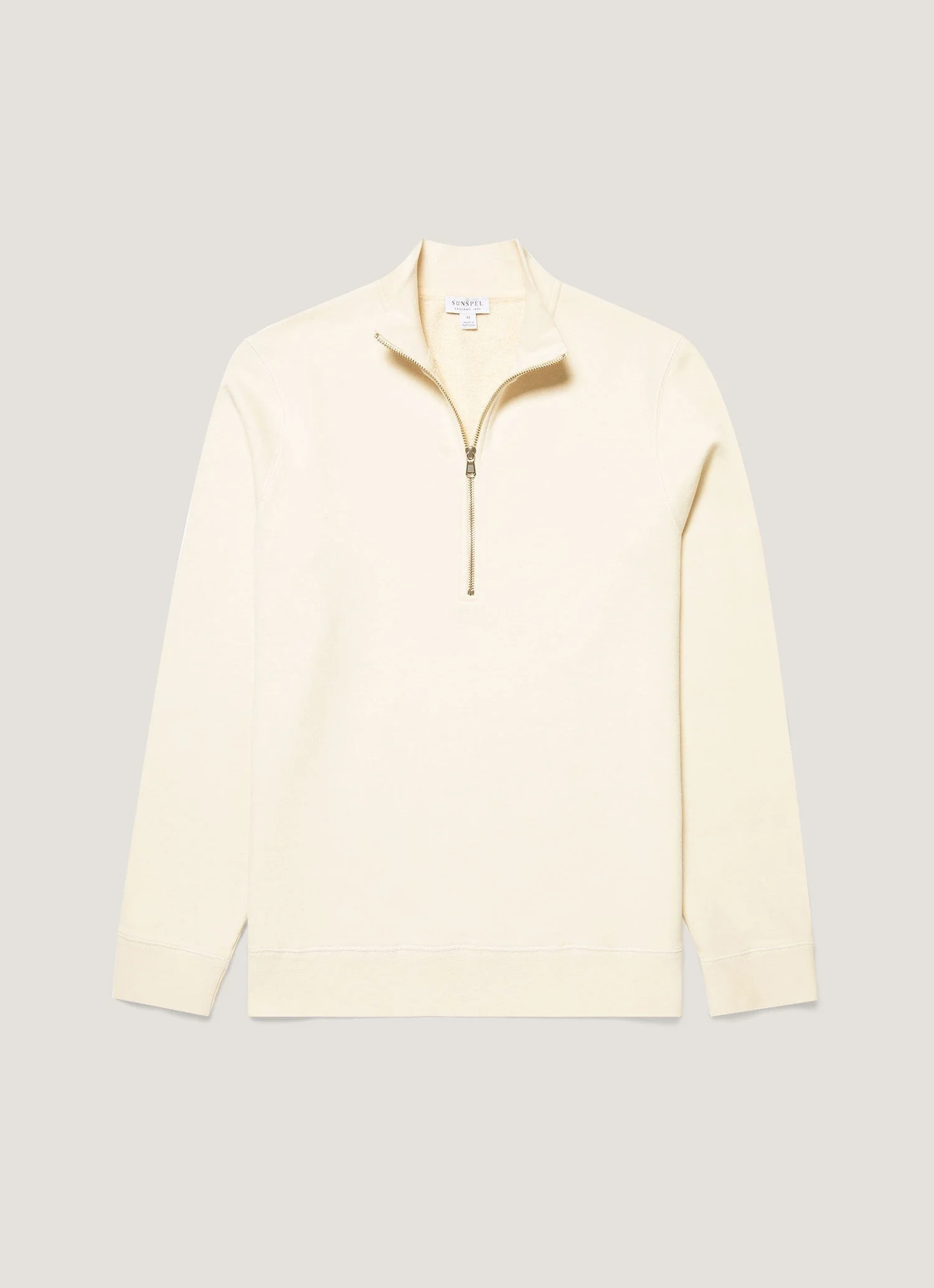 Undyed Half Zip Loopback Sweatshirt - 1