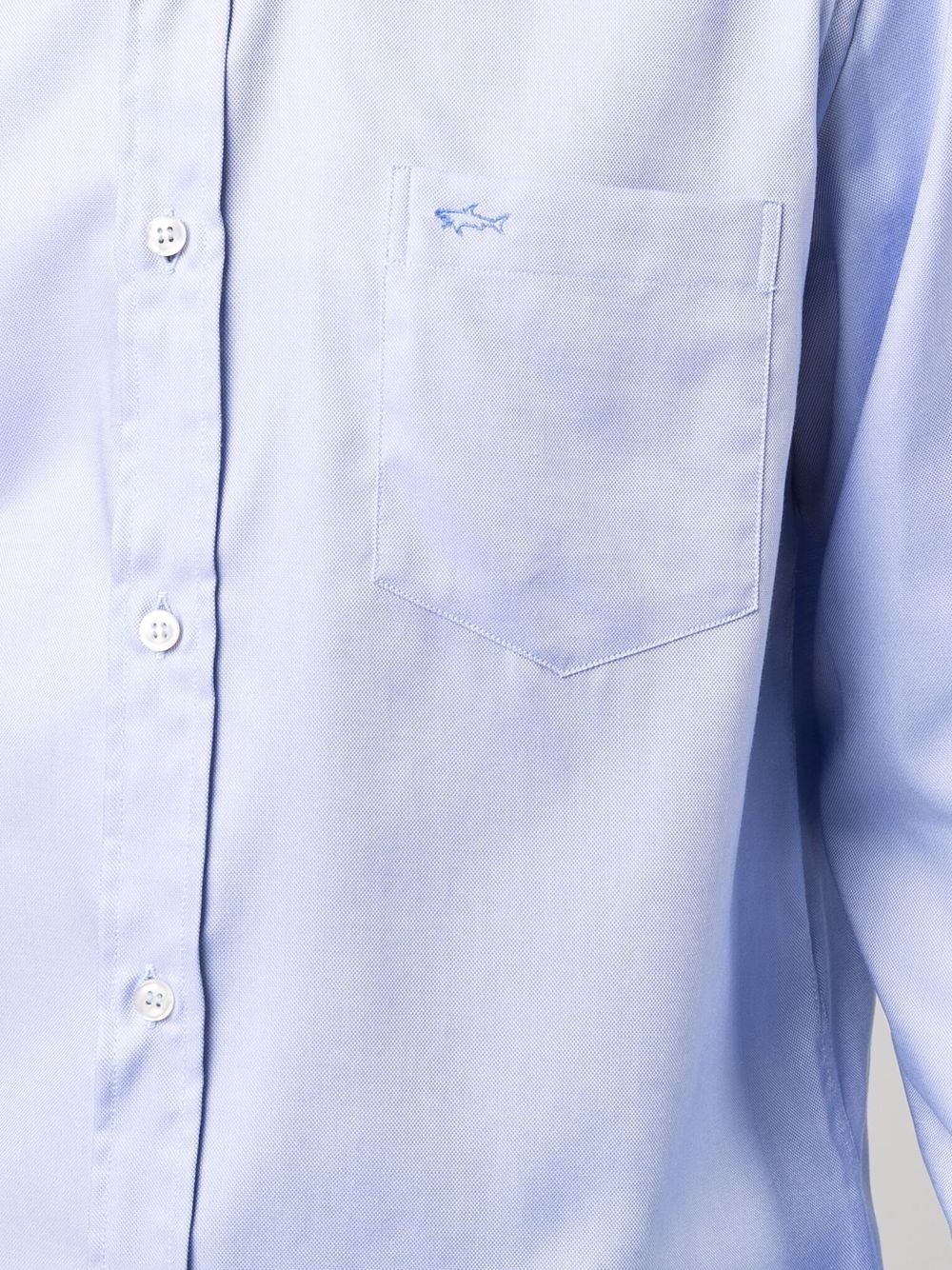 classic blue cotton shirt - 5