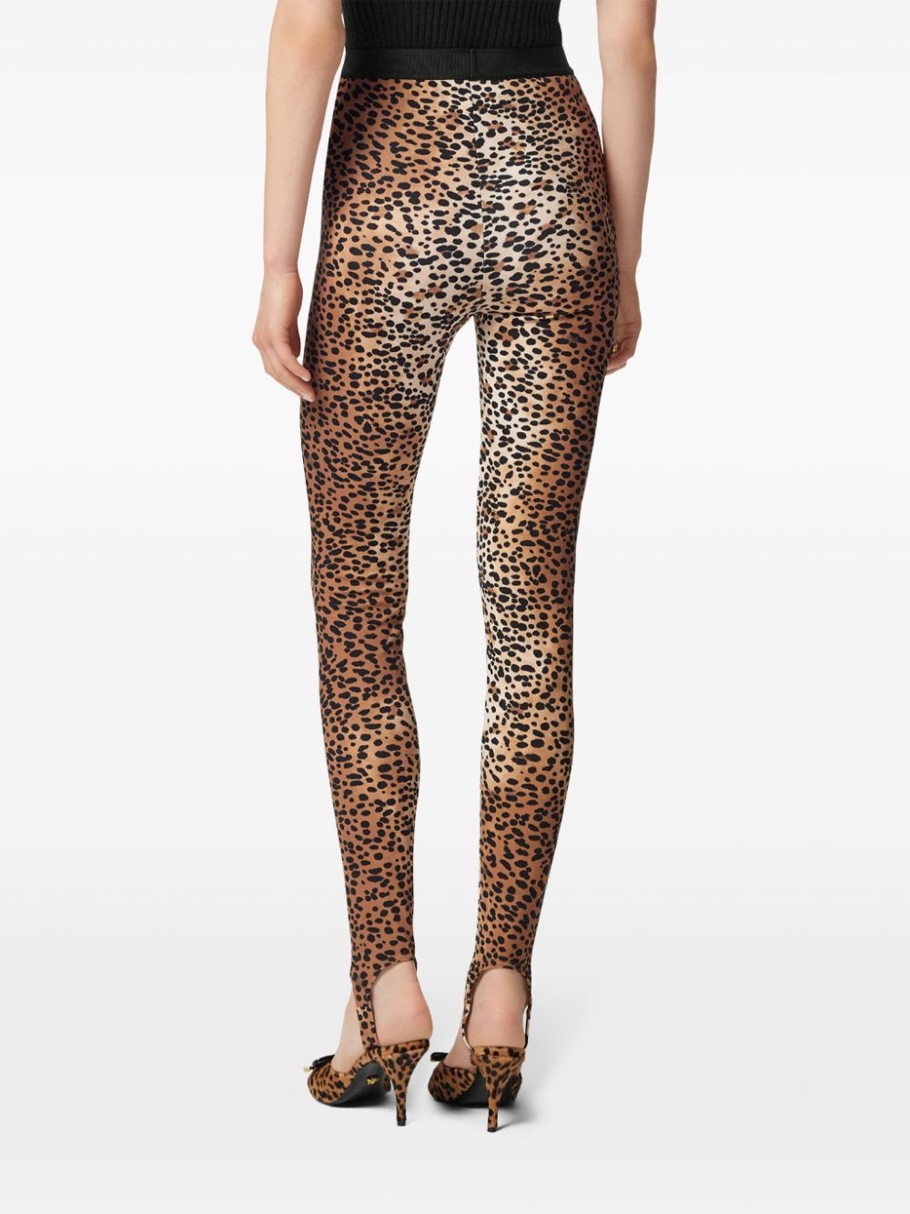 leopard-print stirrup leggings - 4