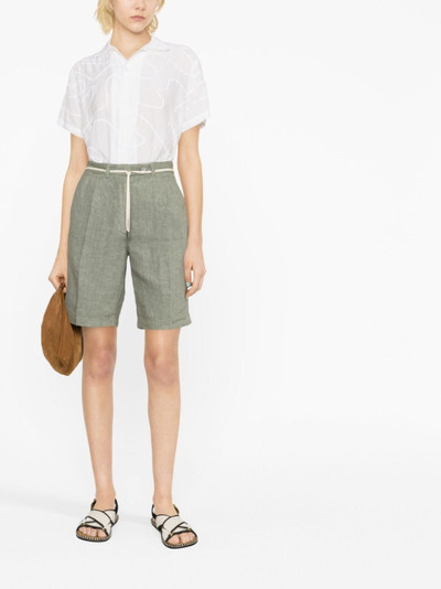 Aspesi tie-waist linen shorts outlook