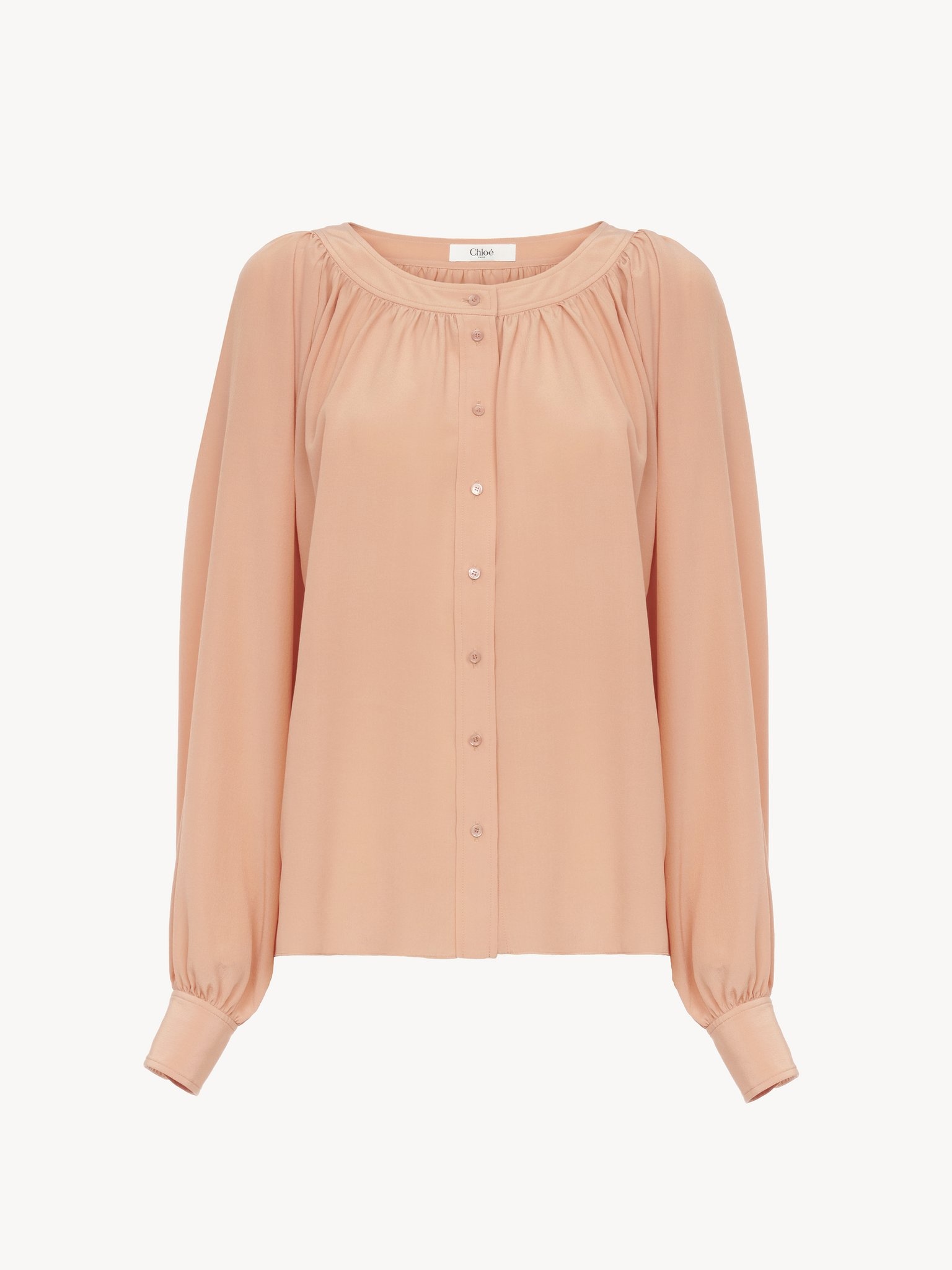 SCOOP-NECK BLOUSE IN CRÊPE DE CHINE - 2