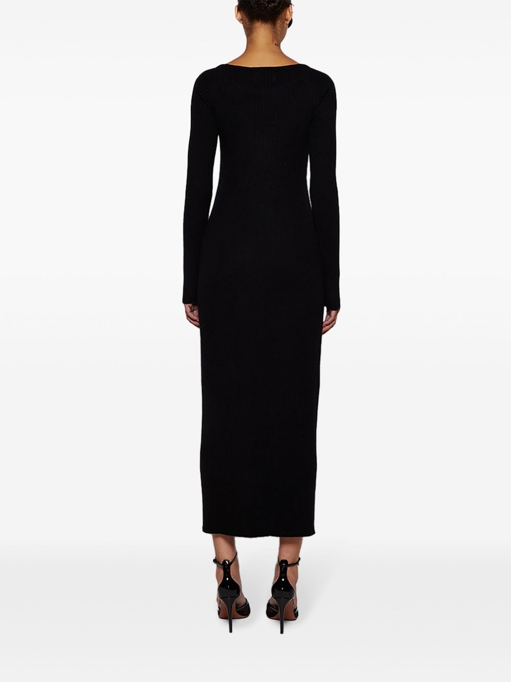wool-cashmere knitted dress - 5
