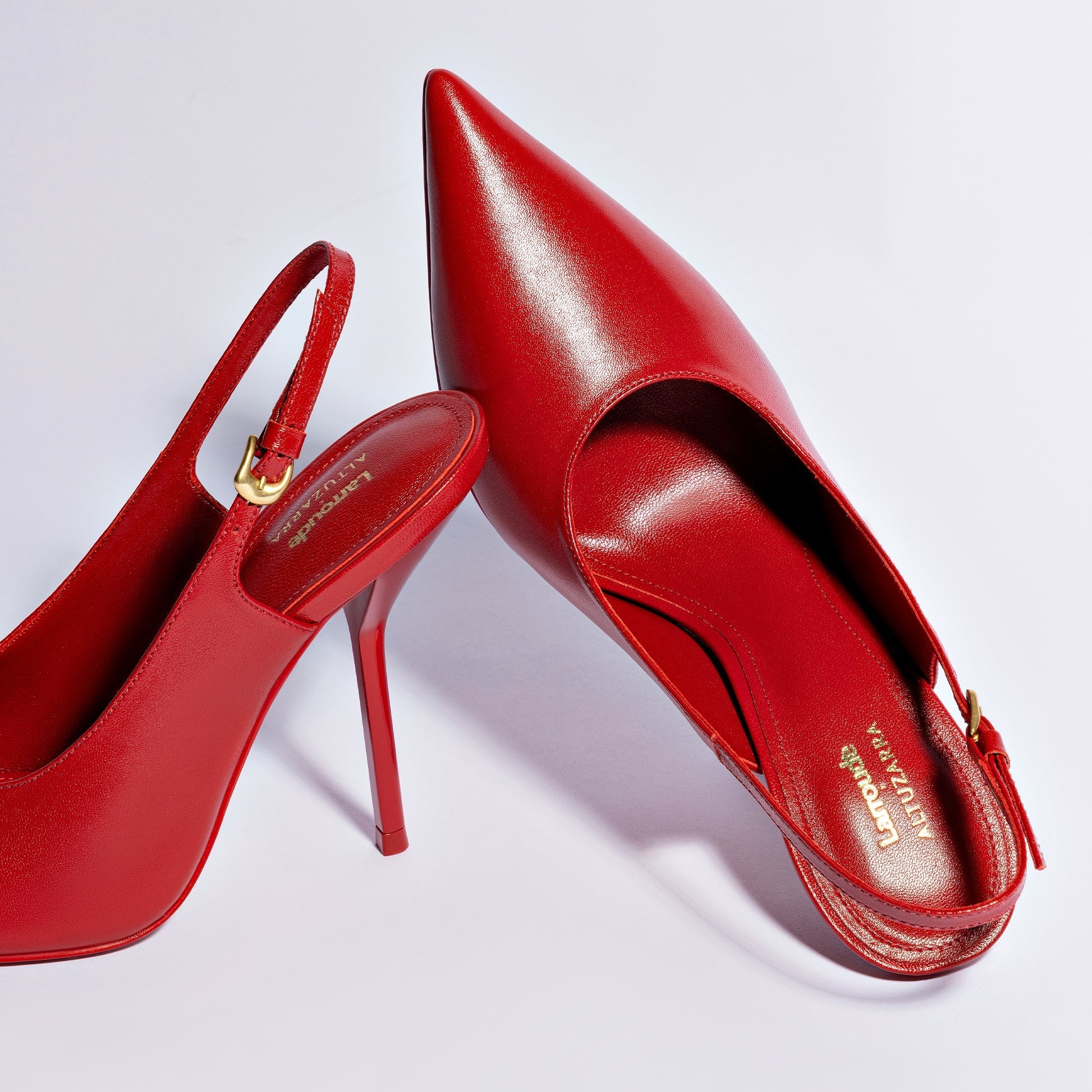 LARROUDÉ X ALTUZARRA PUMP IN BLOOD RED LEATHER - 6