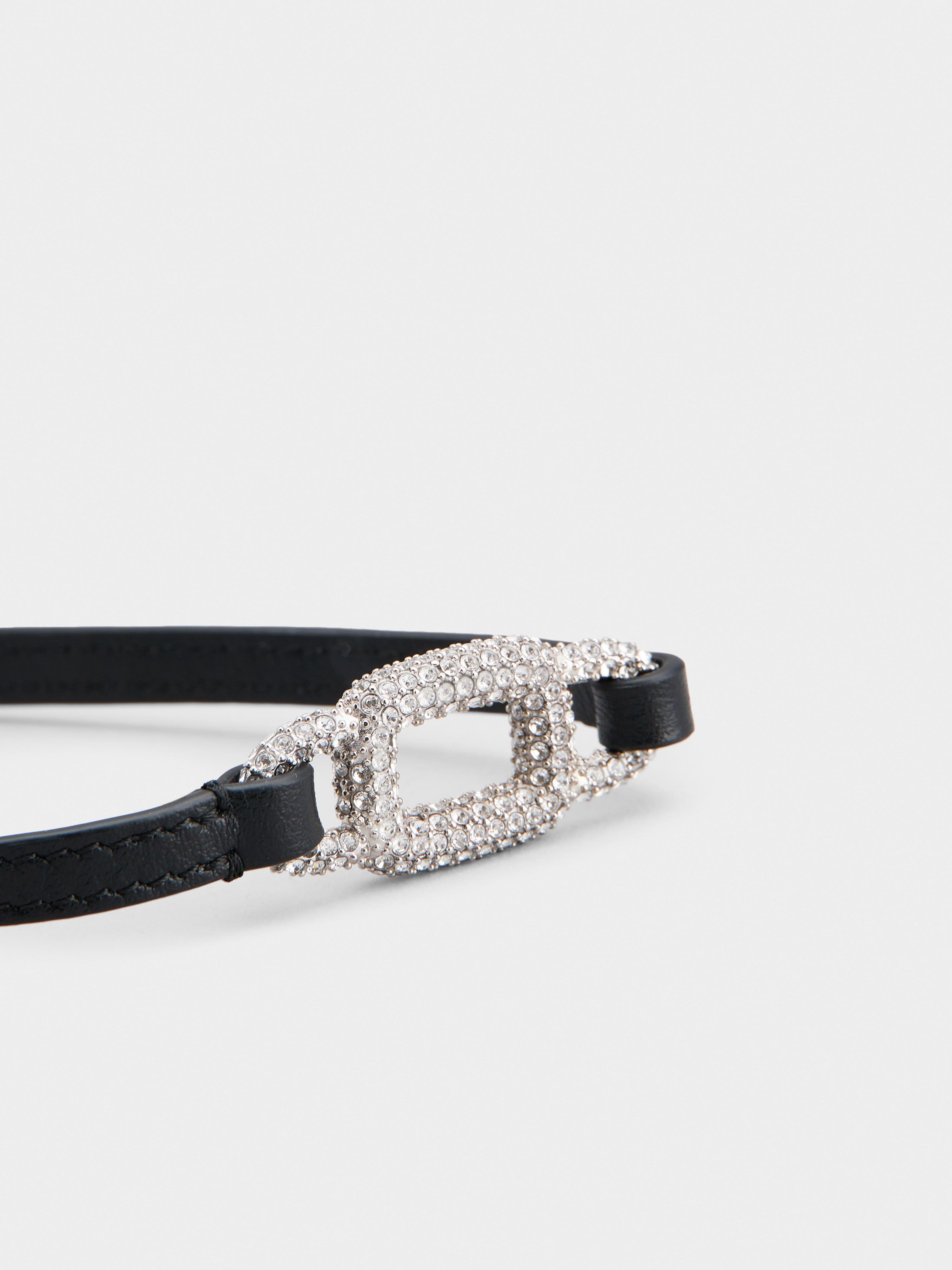 Viv' Choc Strass Bracelet in Leather - 3