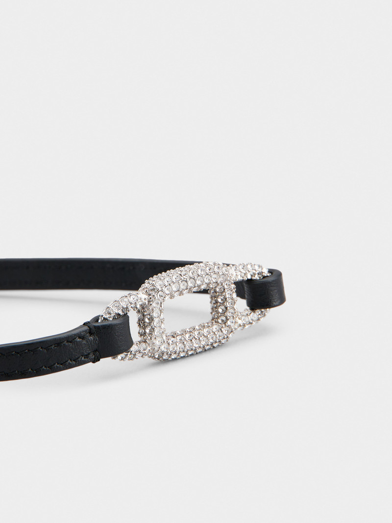 Viv' Choc Strass Bracelet in Leather 3