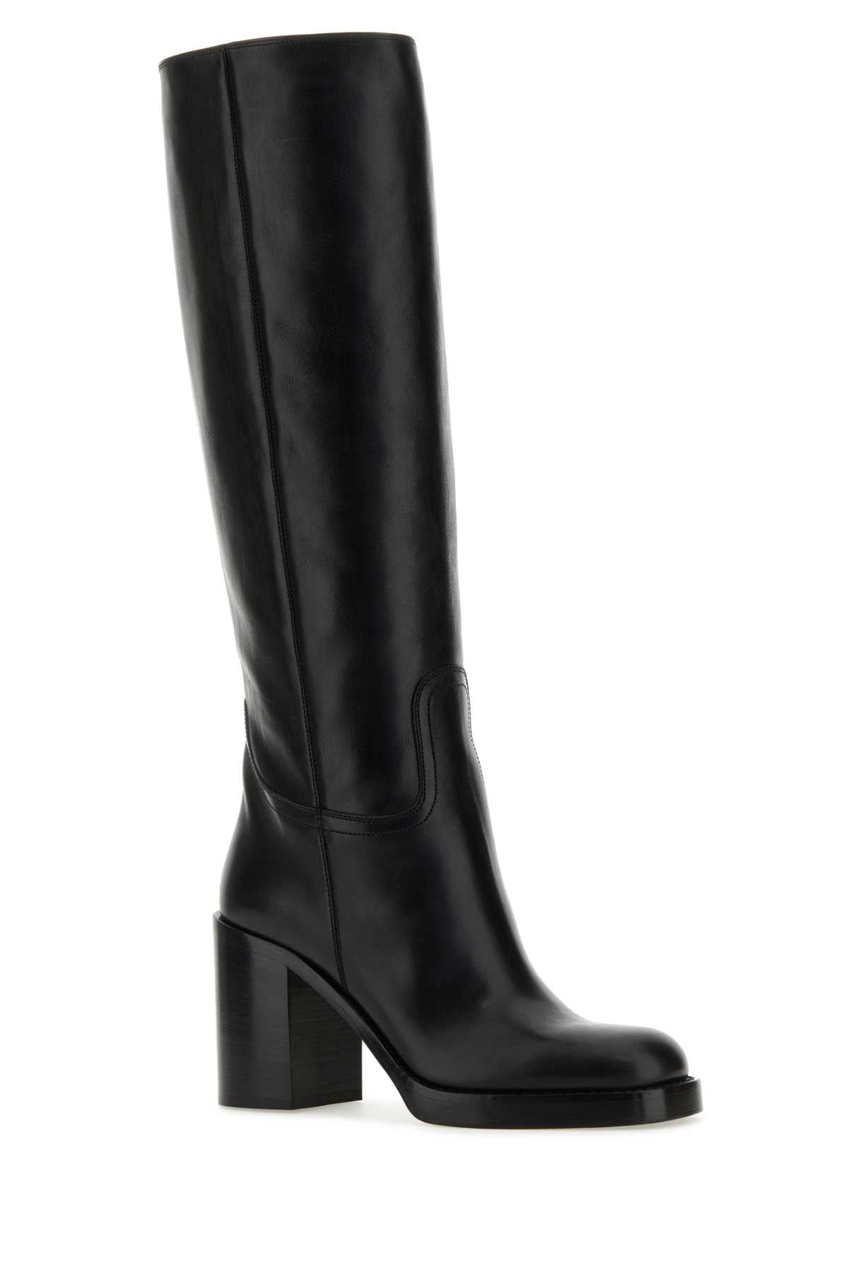 Prada Women Black Leather Boots - 2