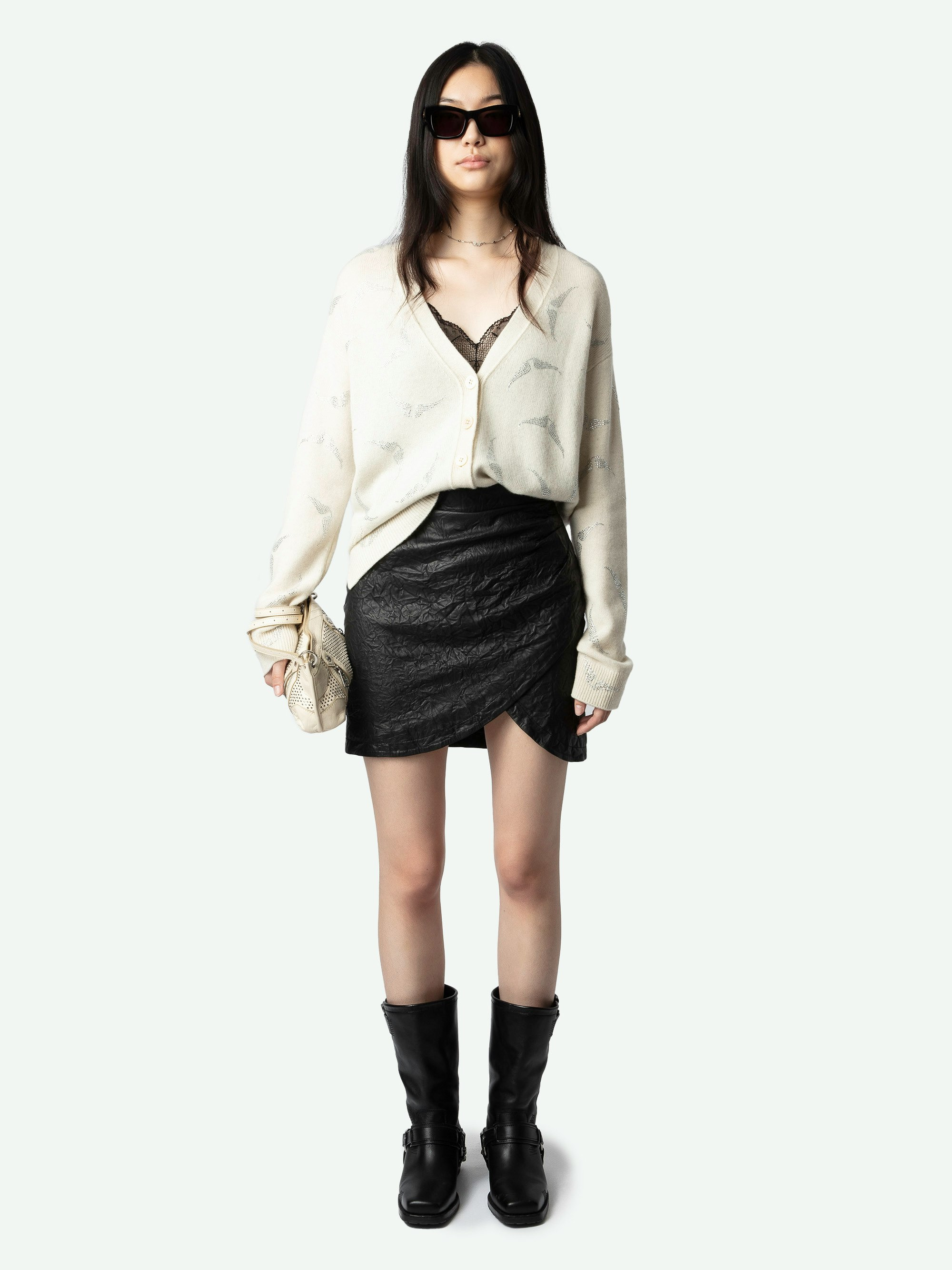 Mirka Diamanté Wings Cashmere Cardigan - 2