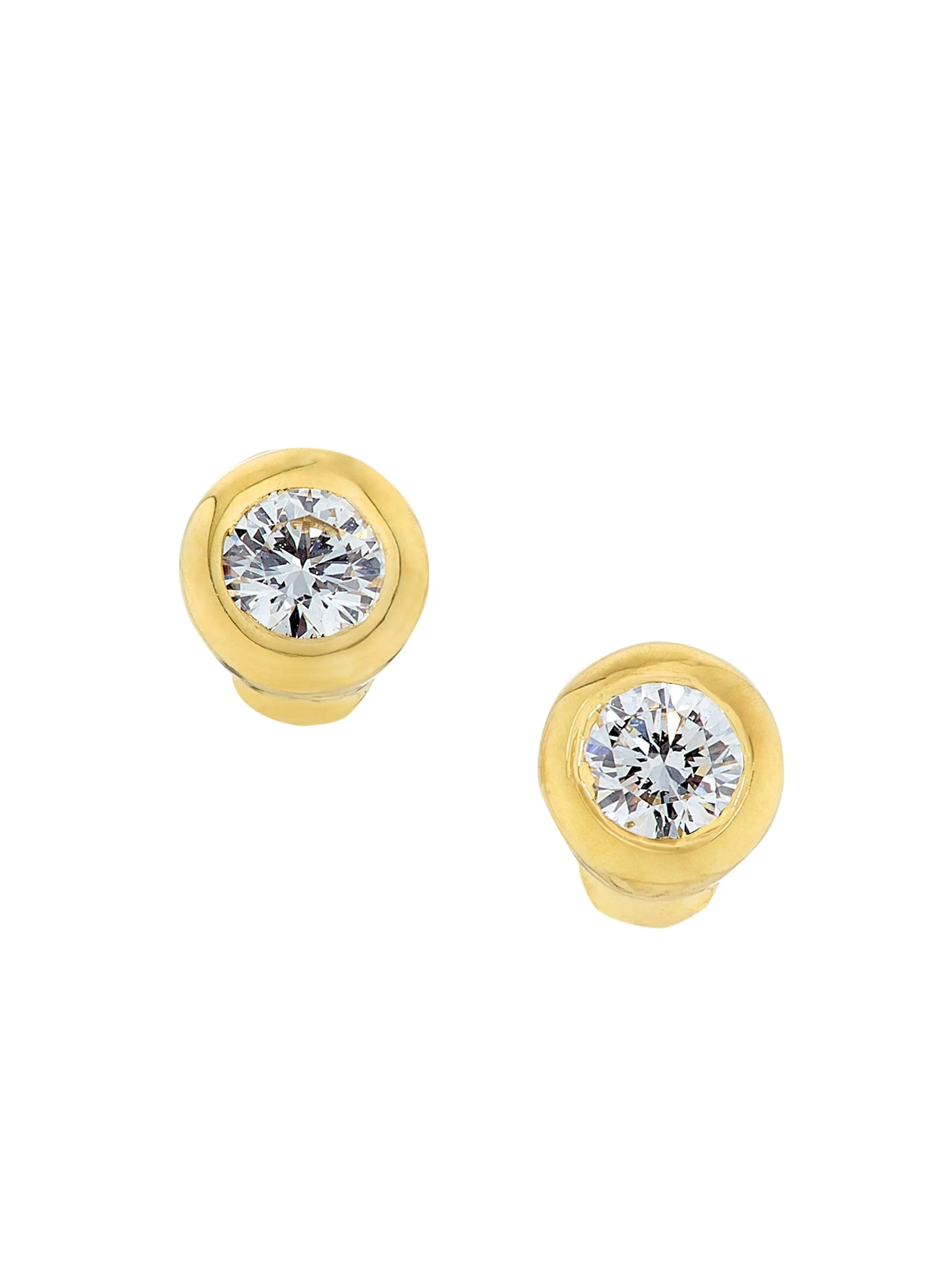 Women's Tiny Treasures Small 18K Gold, 0.10 TCW Diamond & Ruby Stud Earrings - Yellow Gold - 1