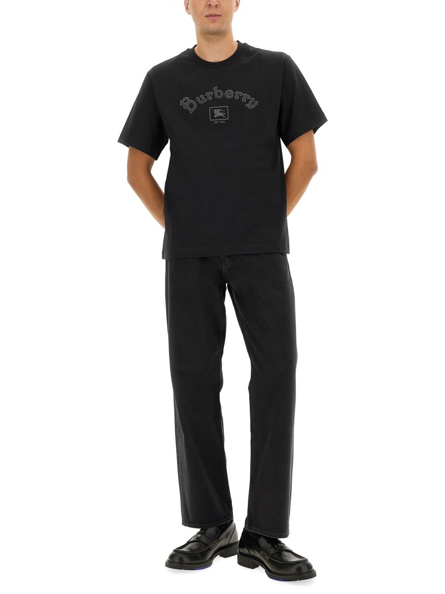 COTTON T-SHIRT WITH GOTHIC LOGO - 2