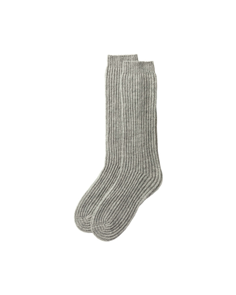 Luxe Ribbed Grey Cashmere Socks 1