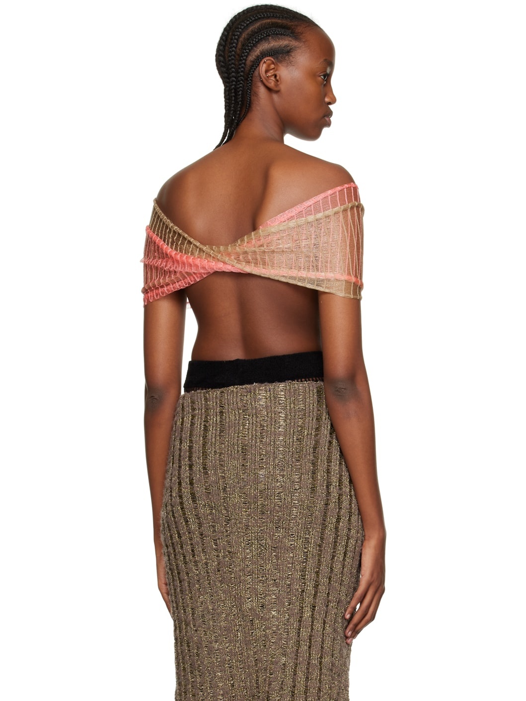 Pink & Beige Cosmic Butterfly Camisole - 3