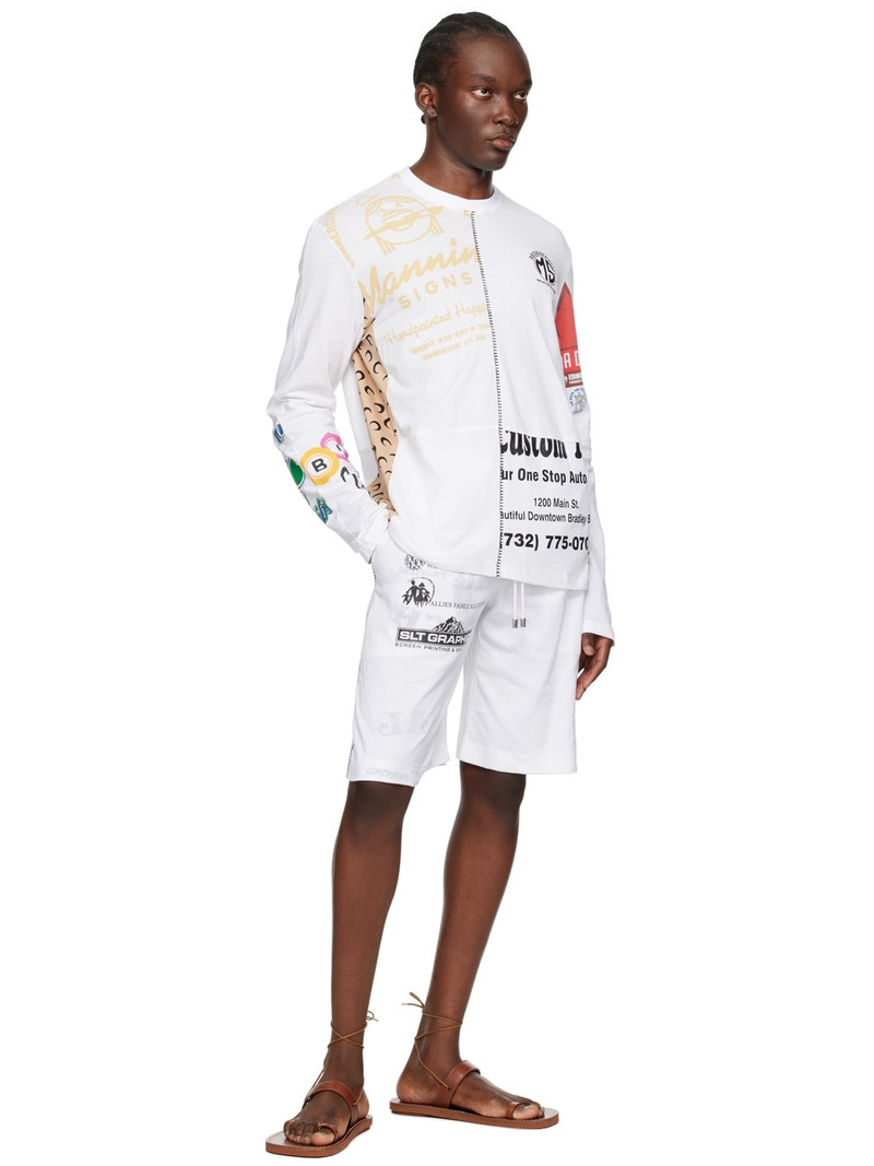 Marine Serre White Regenerated Graphic Shorts outlook