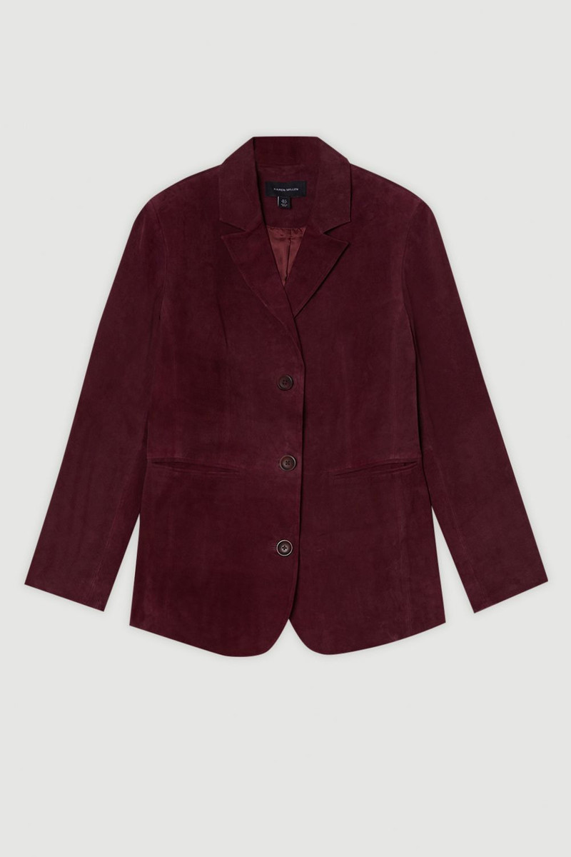 Suede Tailored Single Breasted Blazer 4