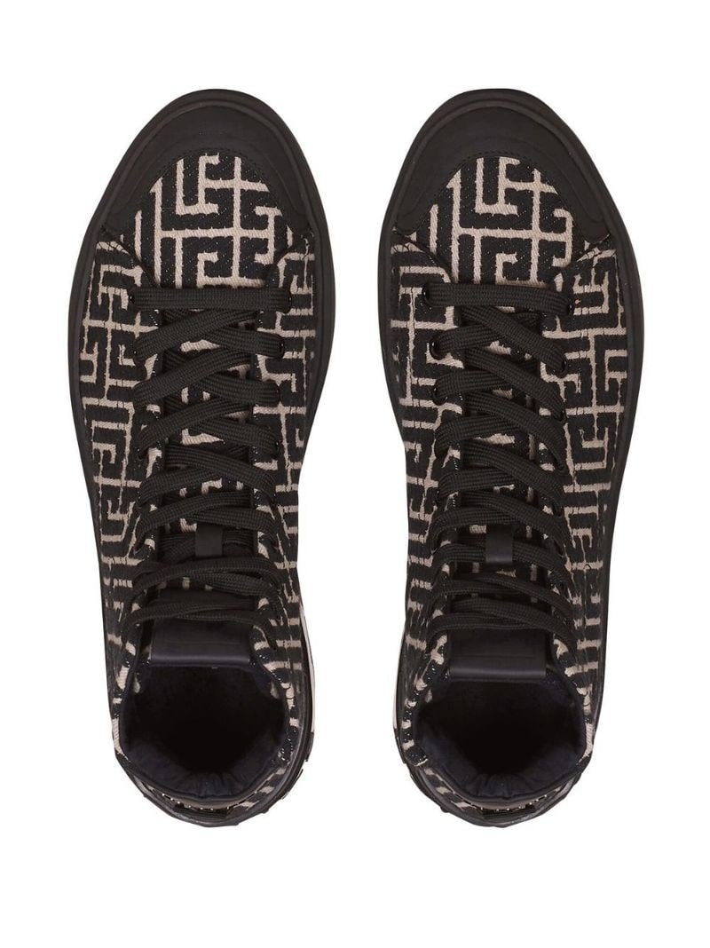 Monogram hi-top sneakers - 4