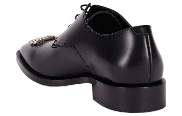 Balenciaga Rim Derby Leather Shoes 'Black' 712642WA8E11081 - 4