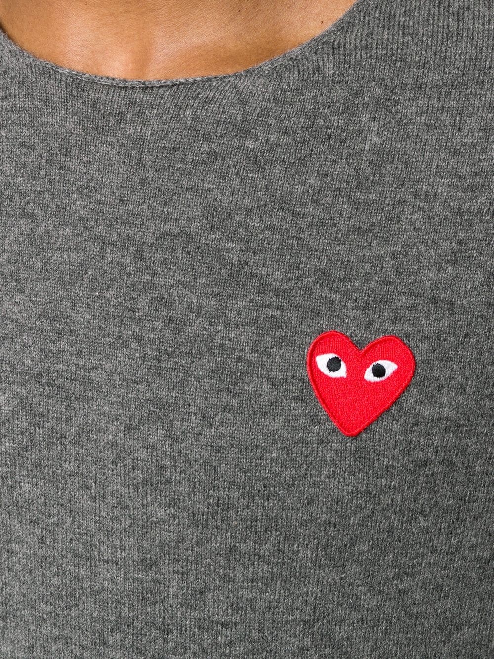 appliqué heart sweater - 5