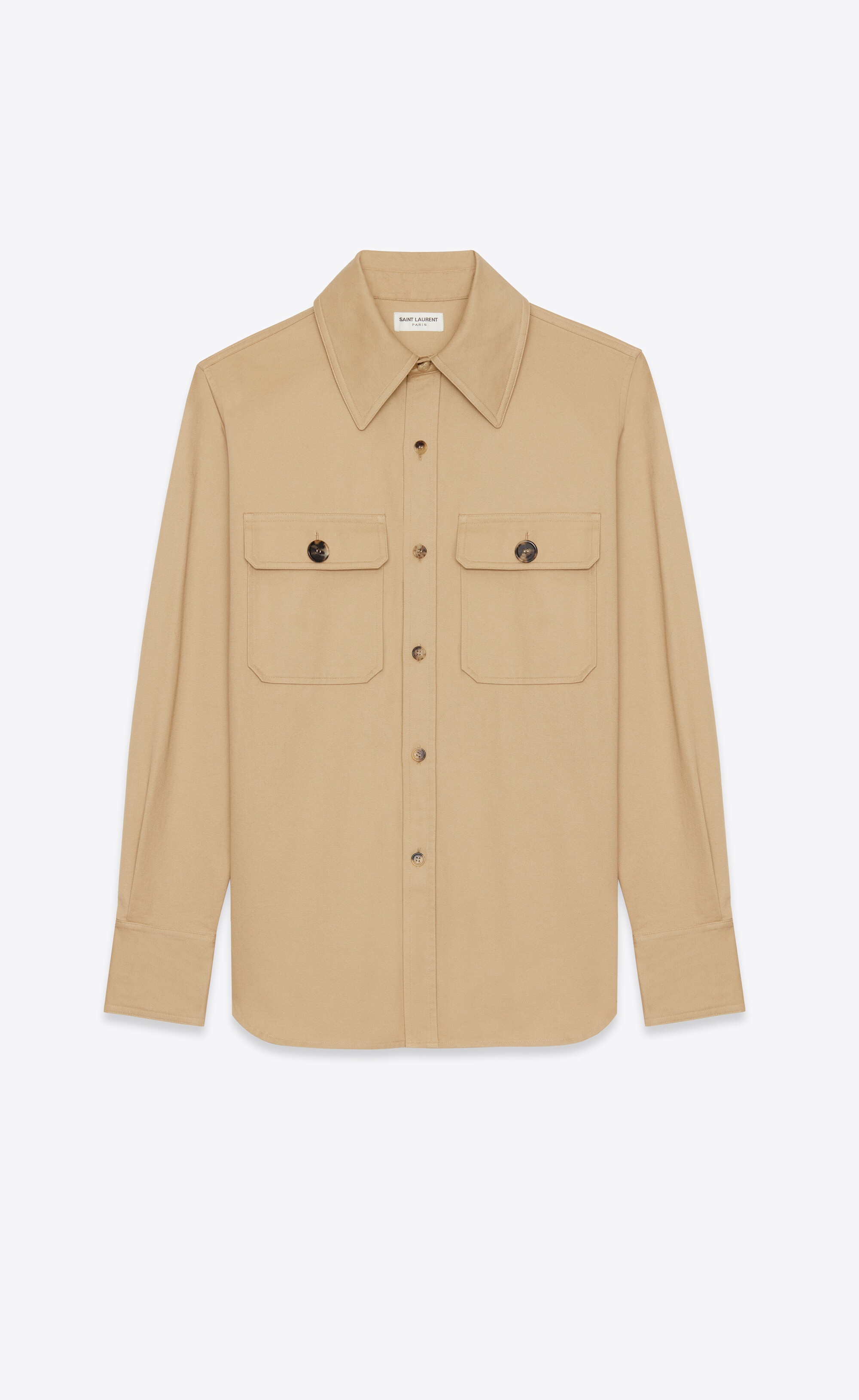 SAINT LAURENT saharienne shirt in cotton drill | REVERSIBLE