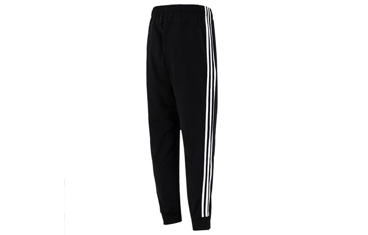 Men's adidas 3s Jog Tp Tri Stripe Splicing Bundle Feet Sports Pants/Trousers/Joggers Autumn Black H4 - 2