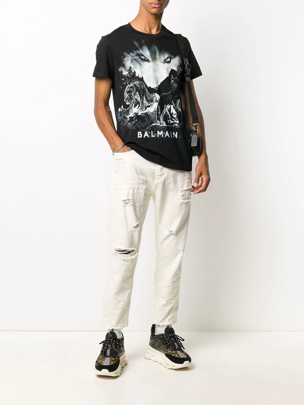 Wolf-print crew-neck T-shirt - 2