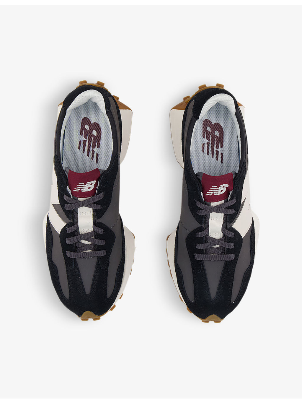 327 perforated leather and suede low-top trainers - 2