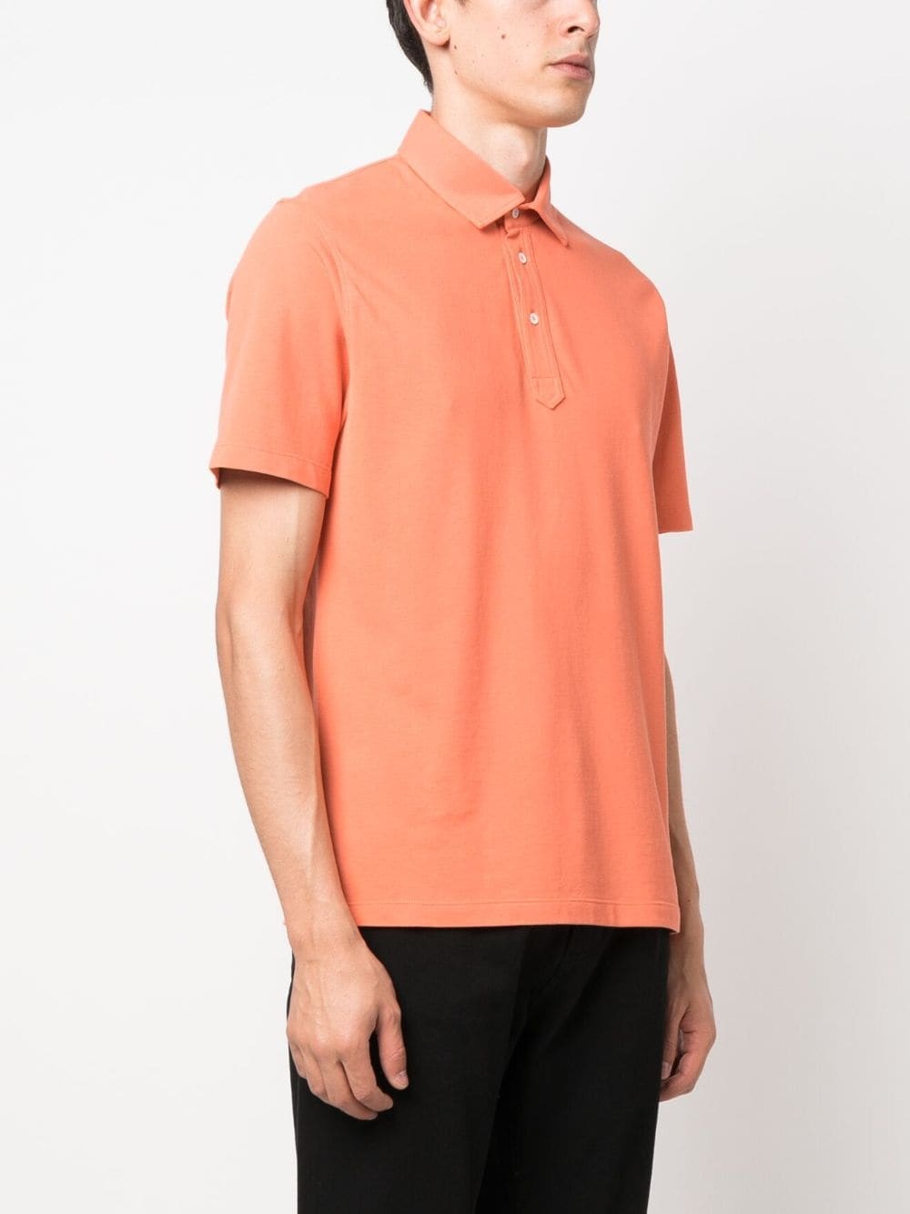 short-sleeved cotton polo shirt - 3